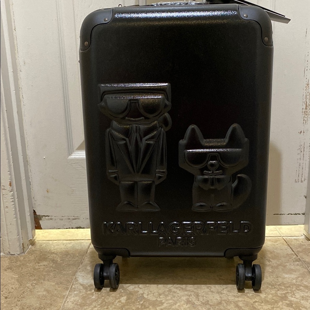 Karl Lagerfeld cat Black Rolling Suitcase